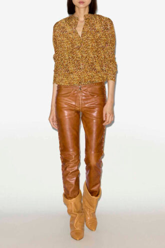 Pantalon en cuir lacé Cyerra