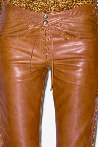 Pantalon en cuir lacé Cyerra