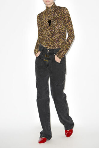 Pantalon en denim taille haute Brinley Pantalon en denim taille haute Brinley