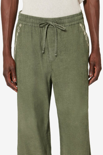 Pantalon en gaze de coton brodé Zabel