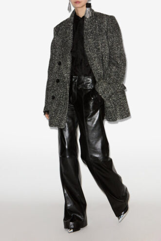 Pantalon large en cuir Ciara