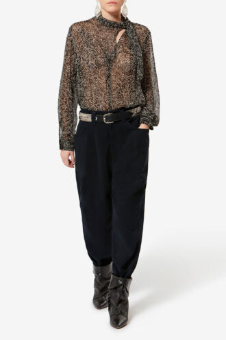 Pantalon large en toile de coton twill Opalyna