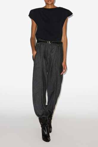 Pantalon Rakia en laine vierge plissé