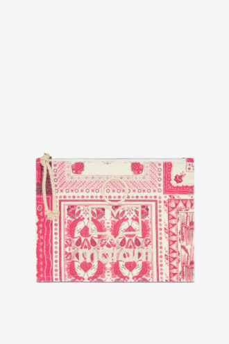 Pochette en coton imprimé Netia avec logo