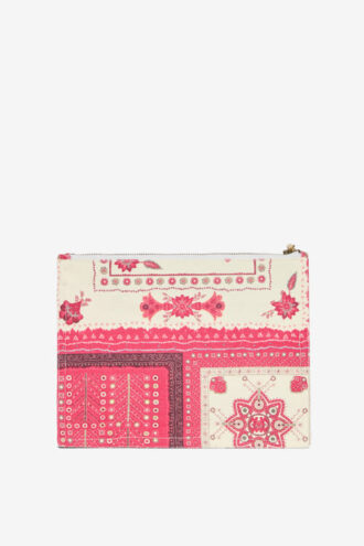Pochette en coton imprimé Netia avec logo