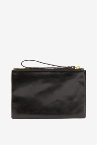 Pochette en cuir brillant Mino