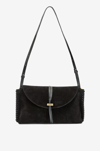 Pochette en cuir de veau suédé tressé Silao