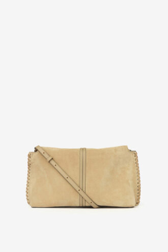 Pochette en cuir de veau suédé tressé Silao