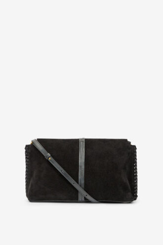 Pochette en cuir de veau suédé tressé Silao