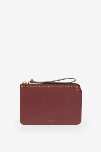Pochette plate en cuir