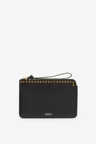 Pochette plate en cuir