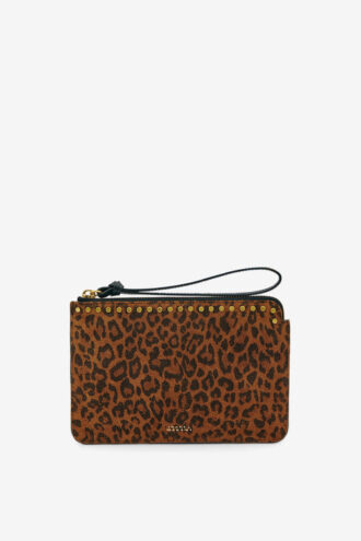 Pochette plate en cuir