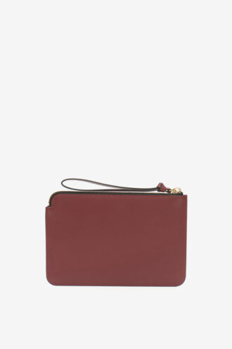 Pochette plate en cuir