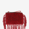 Pochette plate en cuir à franges