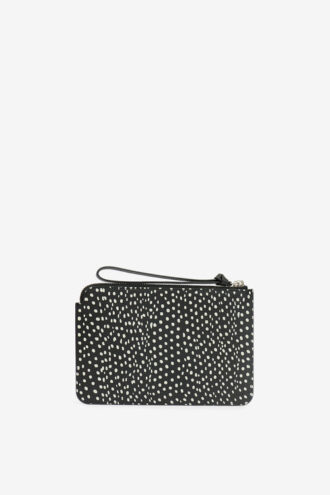Pochette plate en cuir imprimé