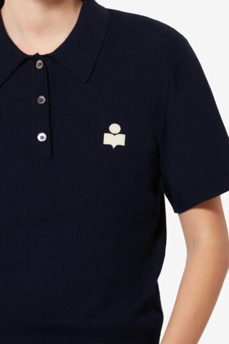Polo en coton et laine mélangés Althea avec logo