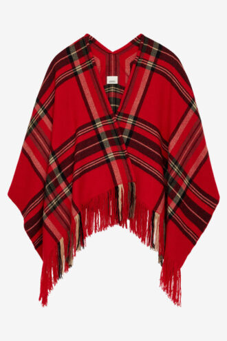 Poncho à imprimé tartan Kamilo