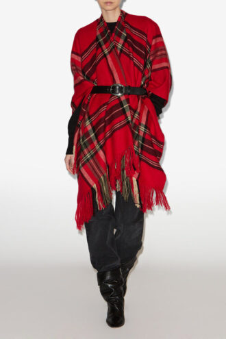 Poncho à imprimé tartan Kamilo