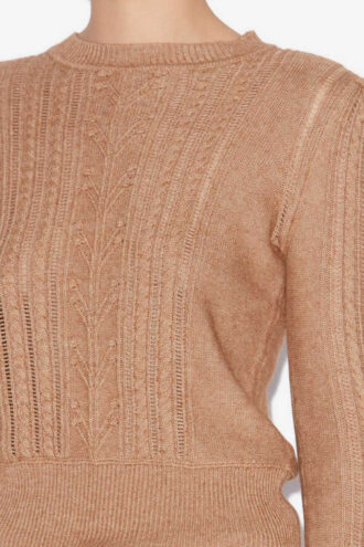 Pull ajusté en coton et laine Kalyn