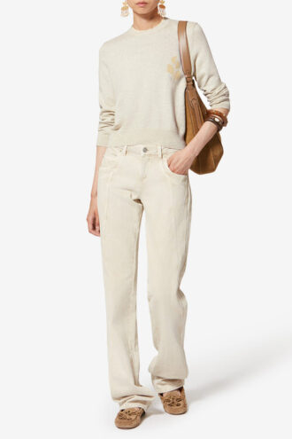 Pull bicolore en coton et laine Lanta