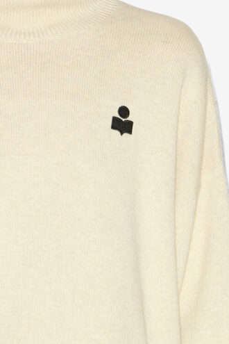 Pull à col montant en laine et coton Nasha