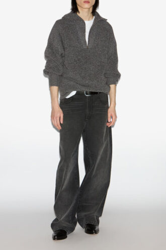 Pull à col zippé en laine Benny