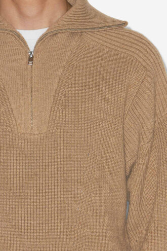 Pull à col zippé en laine Benny
