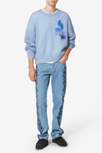 Pull Drany bicolore en mohair avec logo