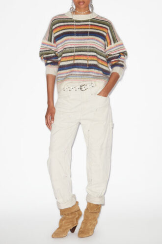 Pull Drussell rayé en mohair brossé