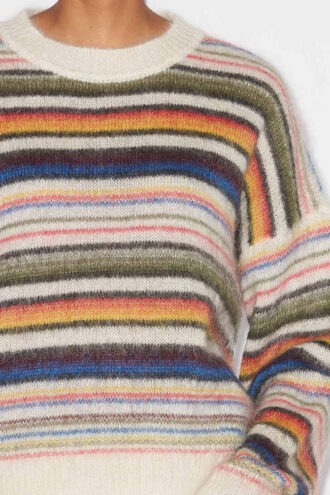 Pull Drussell rayé en mohair brossé