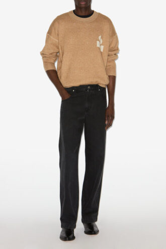 Pull en coton et laine Atley avec logo
