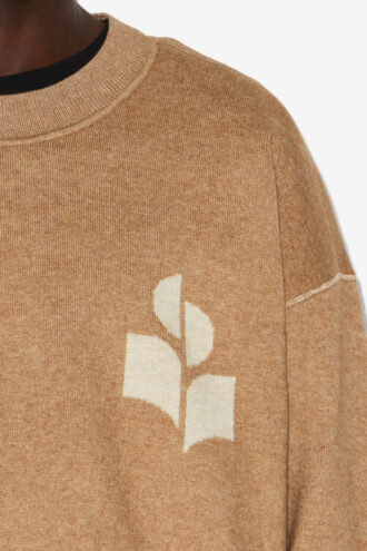 Pull en coton et laine Atley avec logo