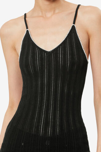 Pull en maille de soie et coton à bretelles India