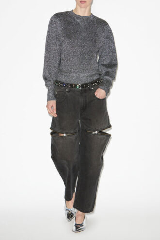 Pull en maille lurex Kelaya avec logo Pull en maille lurex Kelaya avec logo