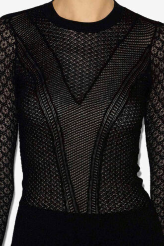 Pull en maille patchwork à dentelle Feryelle