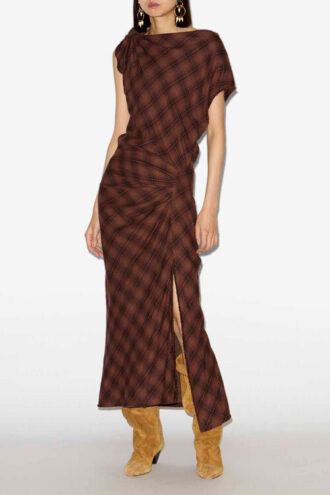 Robe asymétrique à carreaux Naerys