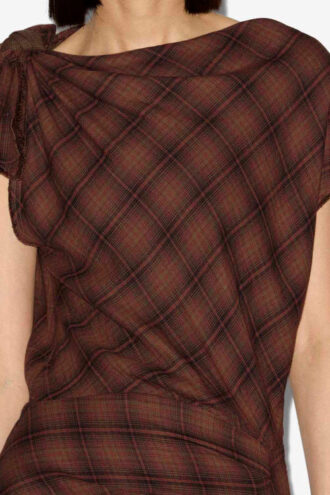 Robe asymétrique à carreaux Naerys