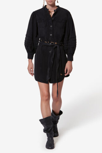 Robe chemise en chambray délavé Moe