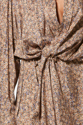 Robe chemise en jacquard de soie à motif floral Harmony