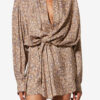 Robe chemise en jacquard de soie à motif floral Harmony Robe chemise en jacquard de soie à motif floral Harmony