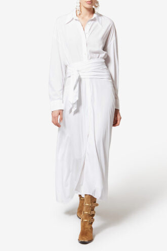 Robe chemise longue en crêpe Samantha