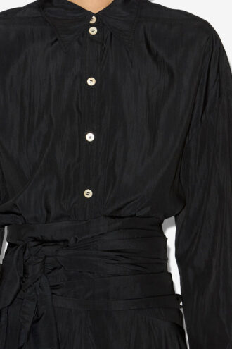 Robe chemise longue en crêpe Samantha