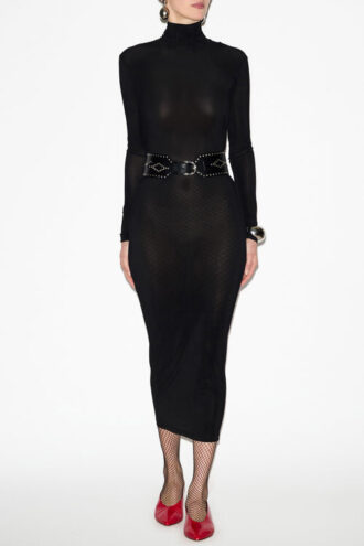 Robe à col roulé Vanessa en jersey uni
