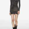 Robe courte drapée en jersey lurex Denise