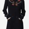 Robe courte en cady brodée de perles Youma