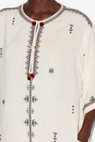 Robe courte en gaze brodée Kressy