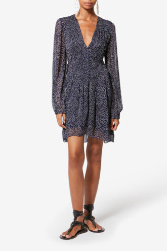 Robe courte en mousseline imprimée Loriena