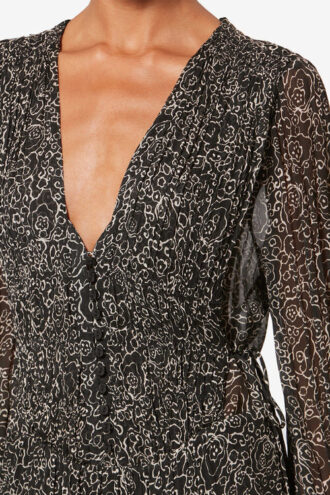 Robe courte en mousseline imprimée Loriena