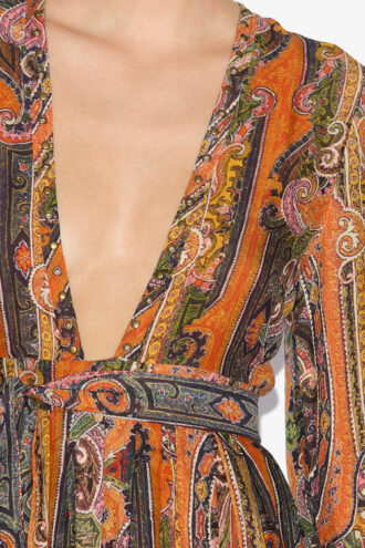 Robe courte en soie imprimée Morgane