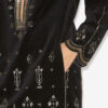 Robe courte en velours brodé Helene
